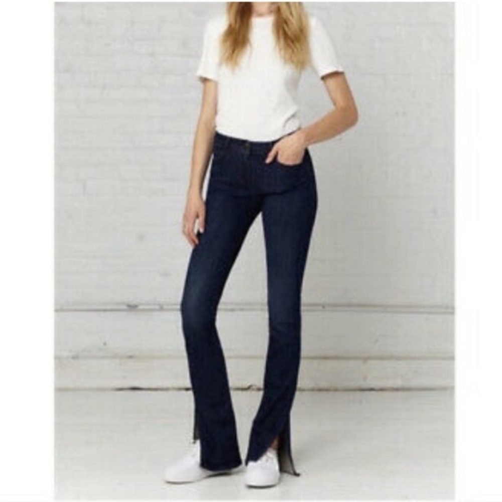 3x1 Split Seam Bell Flare Leg Blue Denim Jeans Size 31 Minimalist Casual